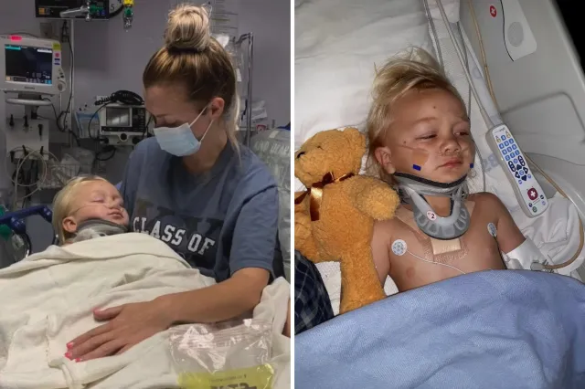 Ezra is seen in the hospital in July 2020.