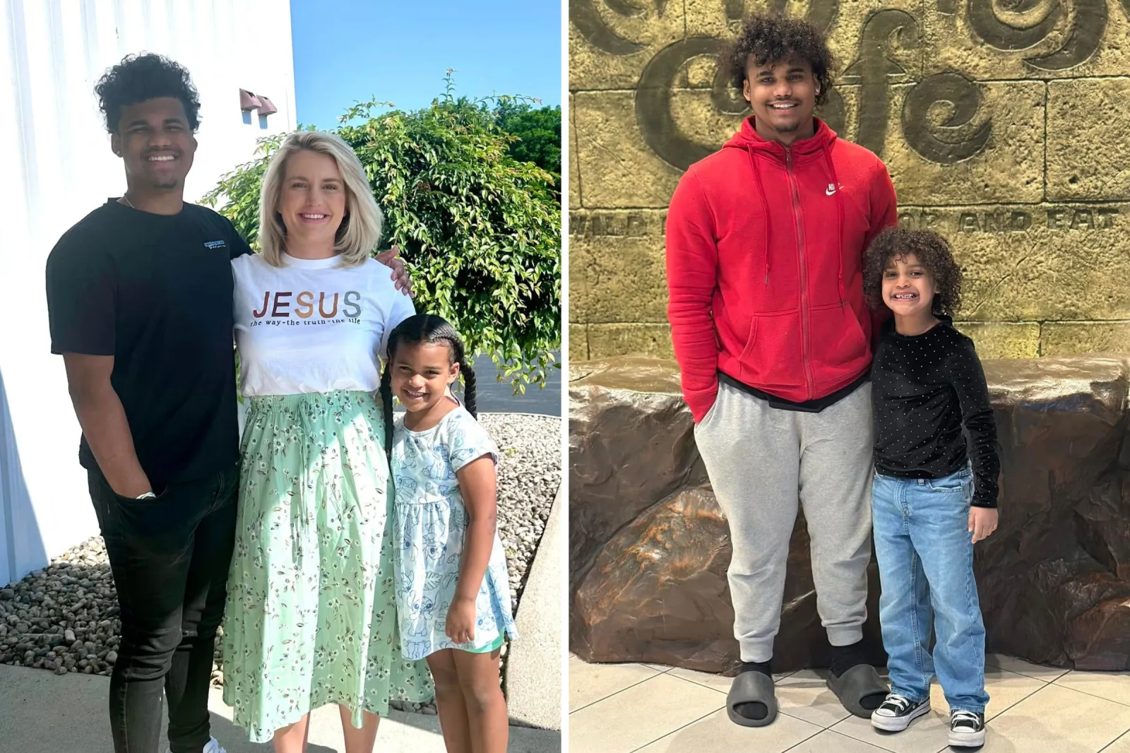 Tristan with his sister Laniya and Lindsey.
