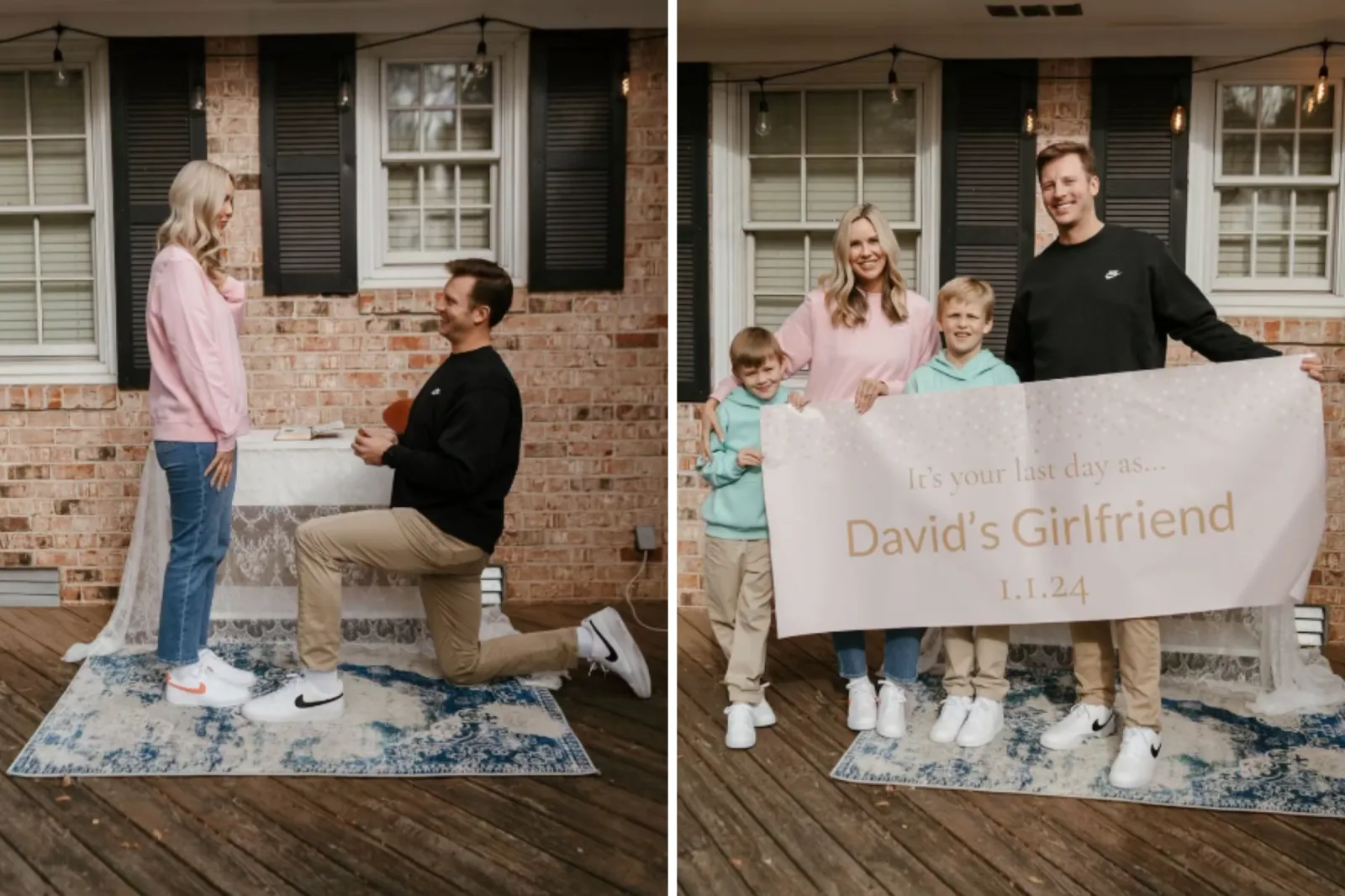 Dave's proposal on New Year's Day 2024.
