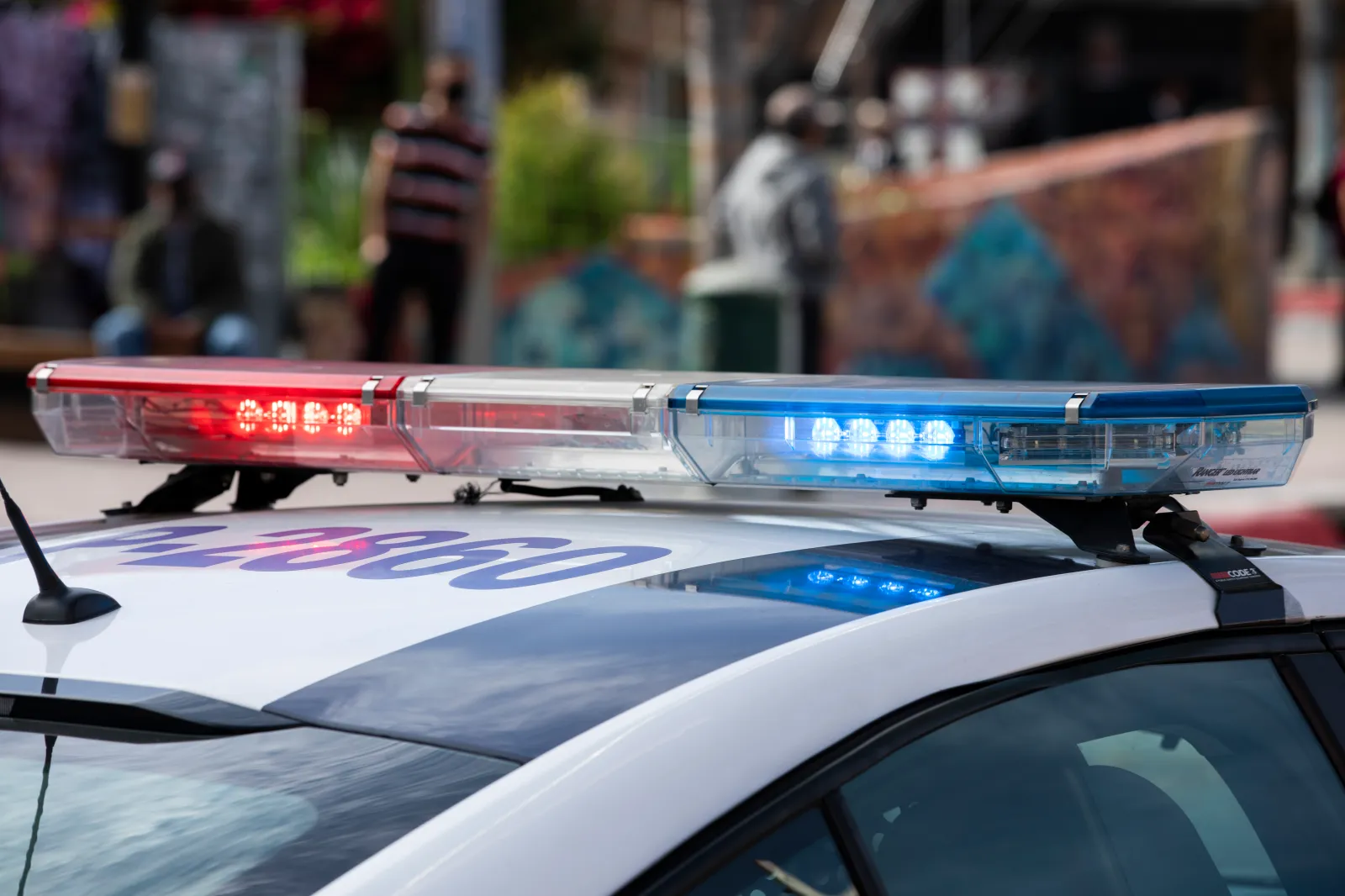  Police units respond to the scene of an emergency in downtown Tijuana.