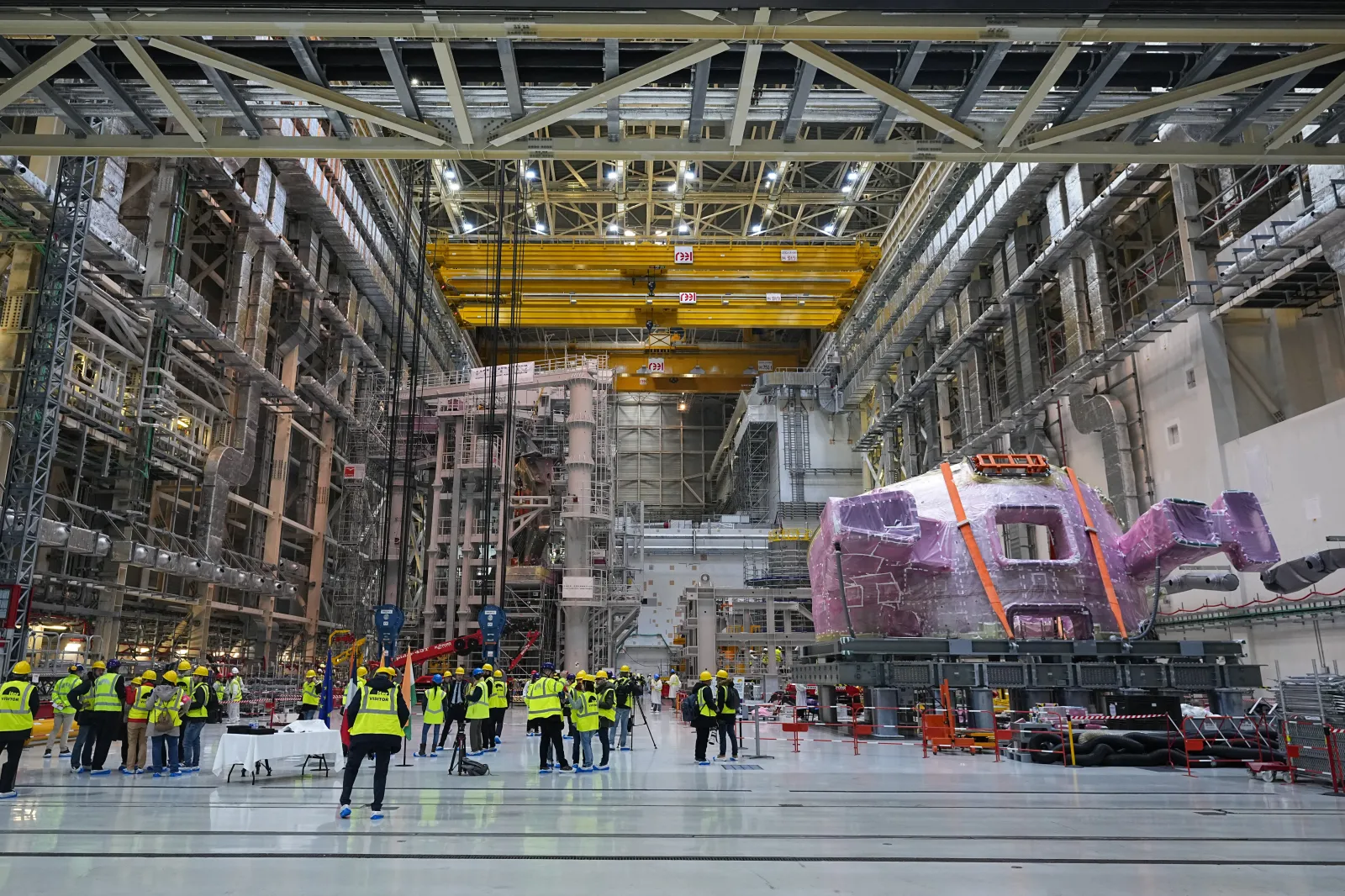 Delegations of French President and Indian Prime Minister visit the ITER fusion power reactor in Saint-Paul-les-Durance, near Marseille, France, February 12, 2025.