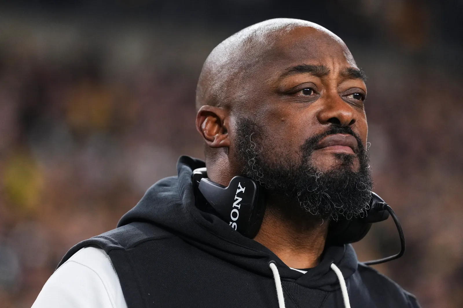 Former Pittsburgh Steelers coach Mike Tomlin during AFC Wild Card Playoffs