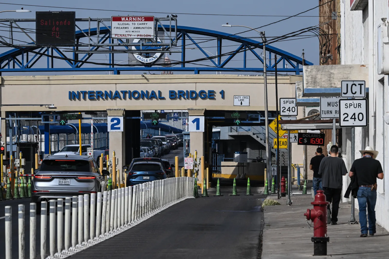 The Eagle Pass 1 International Bridge at the US-Mexico border is pictured in Eagle Pass, Texas, on February 19, 2026. (Photo by RONALDO SCHEMIDT / AFP via Getty Images)