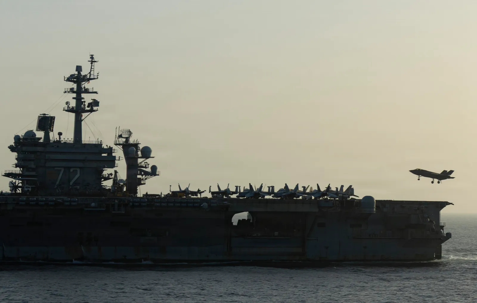 USS Abraham Lincoln (CVN 72) conducts U.S. blockade operations related to the Strait of Hormuz on April 16, 2026 in the Arabian Sea.