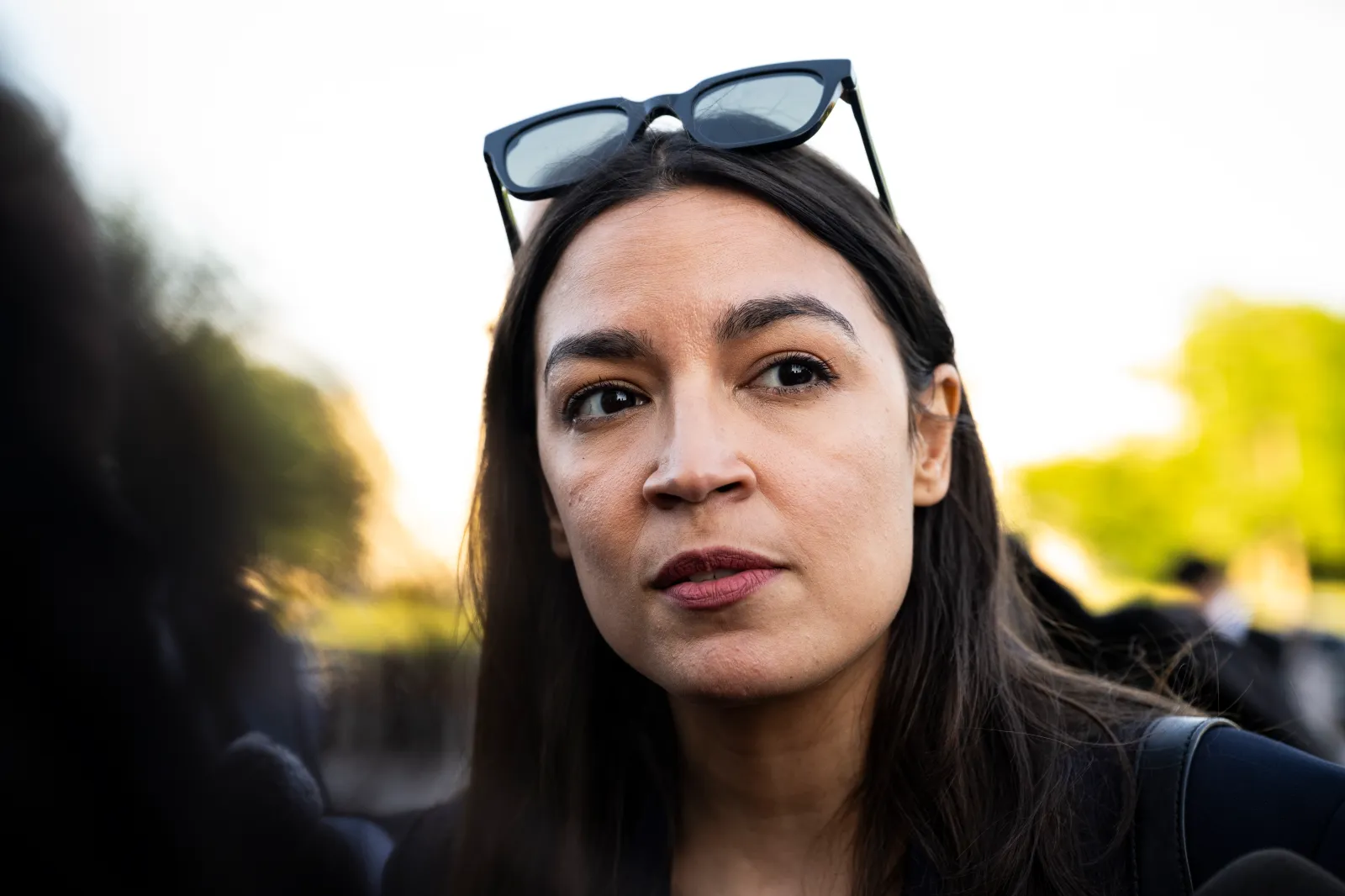 Representative Alexandria Ocasio-Cortez speaks with the media on May 12 in Washington, D.C.