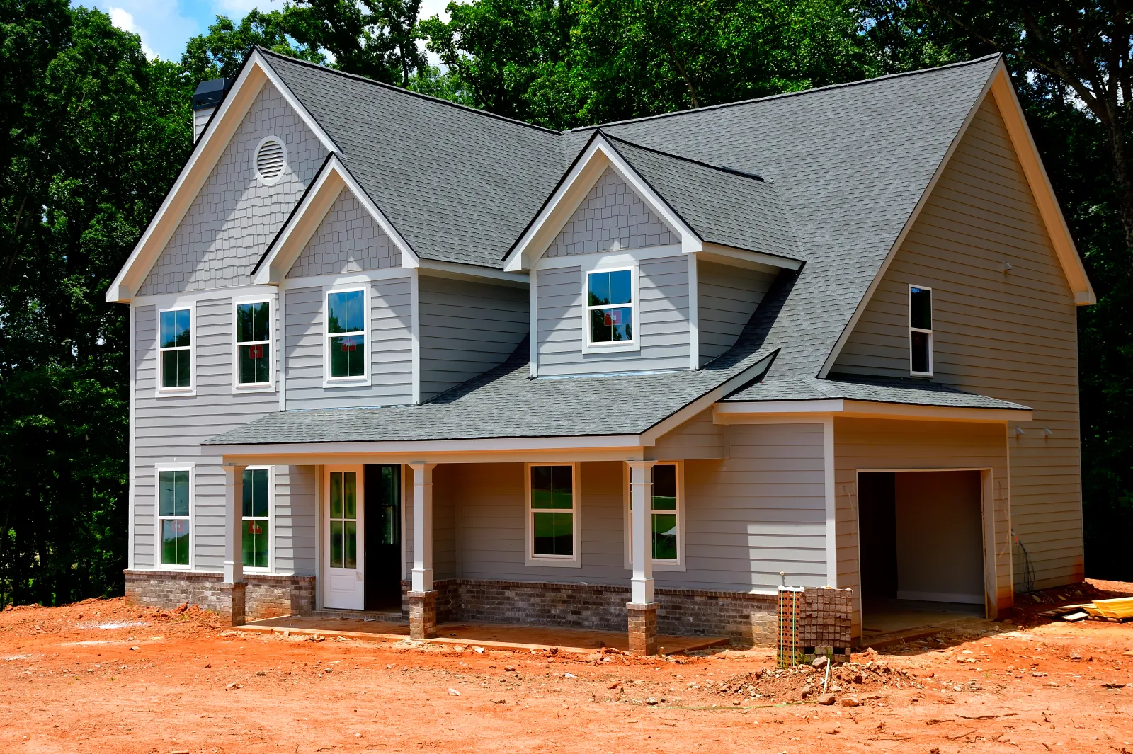 Luxury home being constructed at Winder, Georgia, USA.