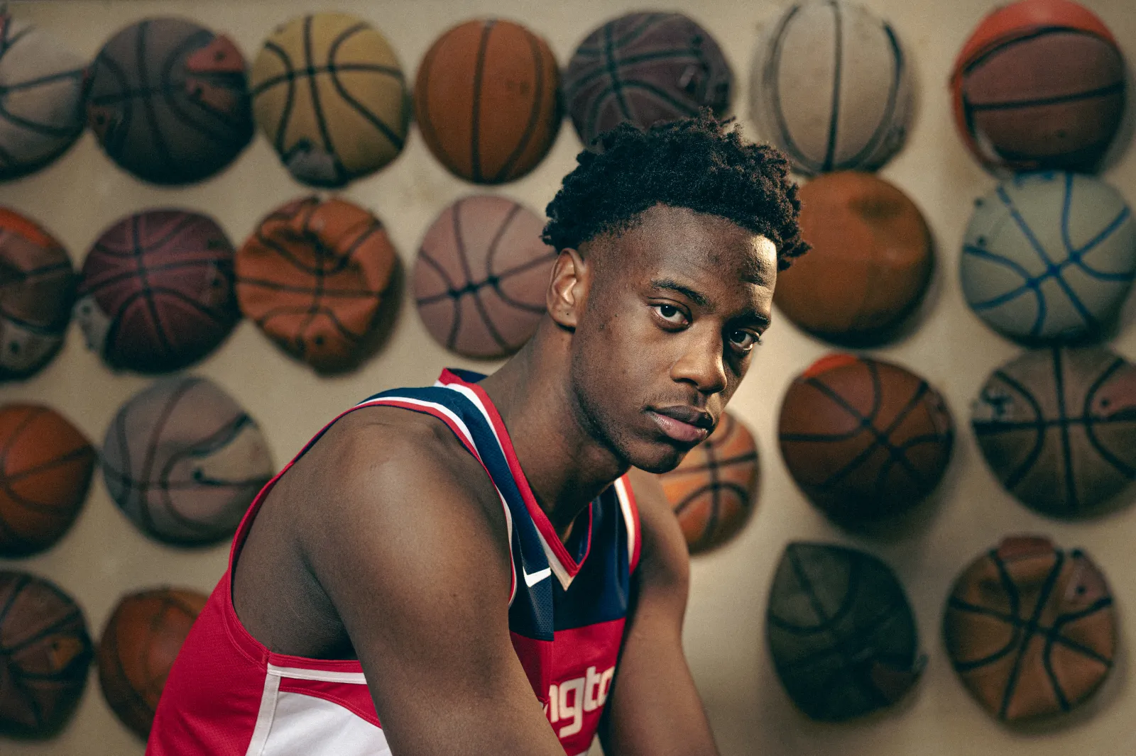 Tonal effects have been applied to this image) AJ Dybansta #4 of the Washington Wizards poses for a portrait during the 2026 NBA Rookie Photo Shoot at UNLV on July 15, 2026 in Las Vegas, Nevada. (Photo by Carmen Mandato/Getty Images)