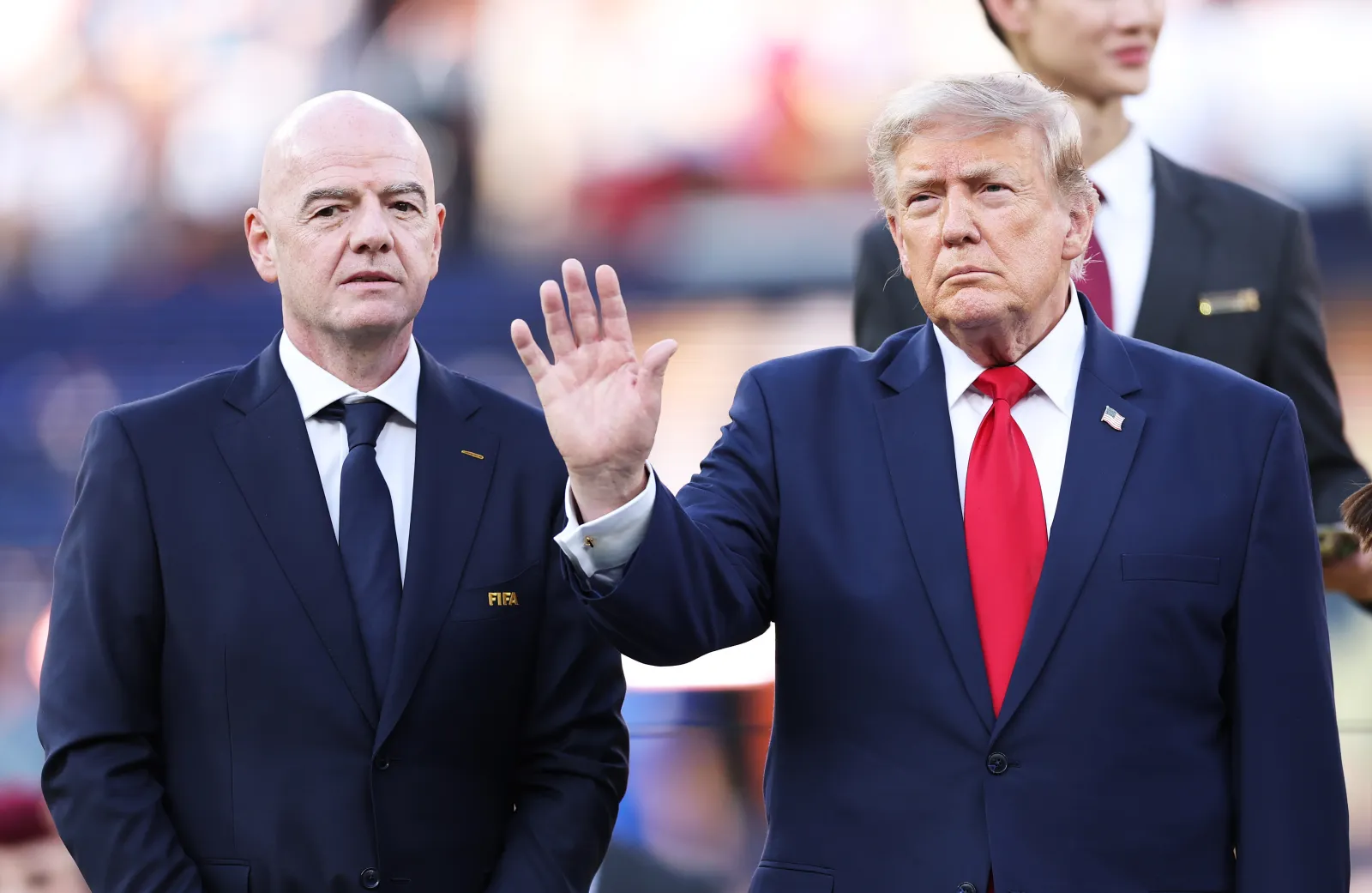 FIFA President Gianni Infantino and U.S. President Donald Trump attend the award ceremony following the FIFA World Cup 2026 Final match between Spain and Argentina at New York New Jersey Stadium on July 19, 2026 in East Rutherford, New Jersey.