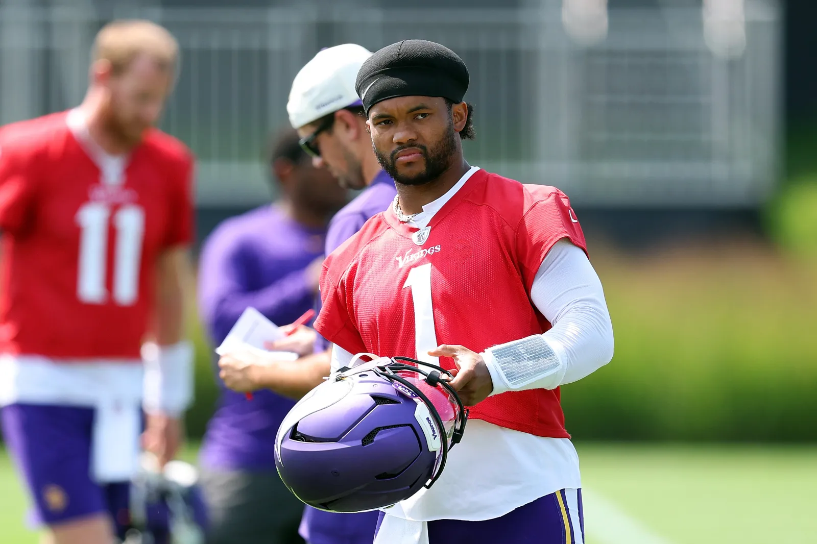 Minnesota Vikings quarterback Kyler Murray at training camp