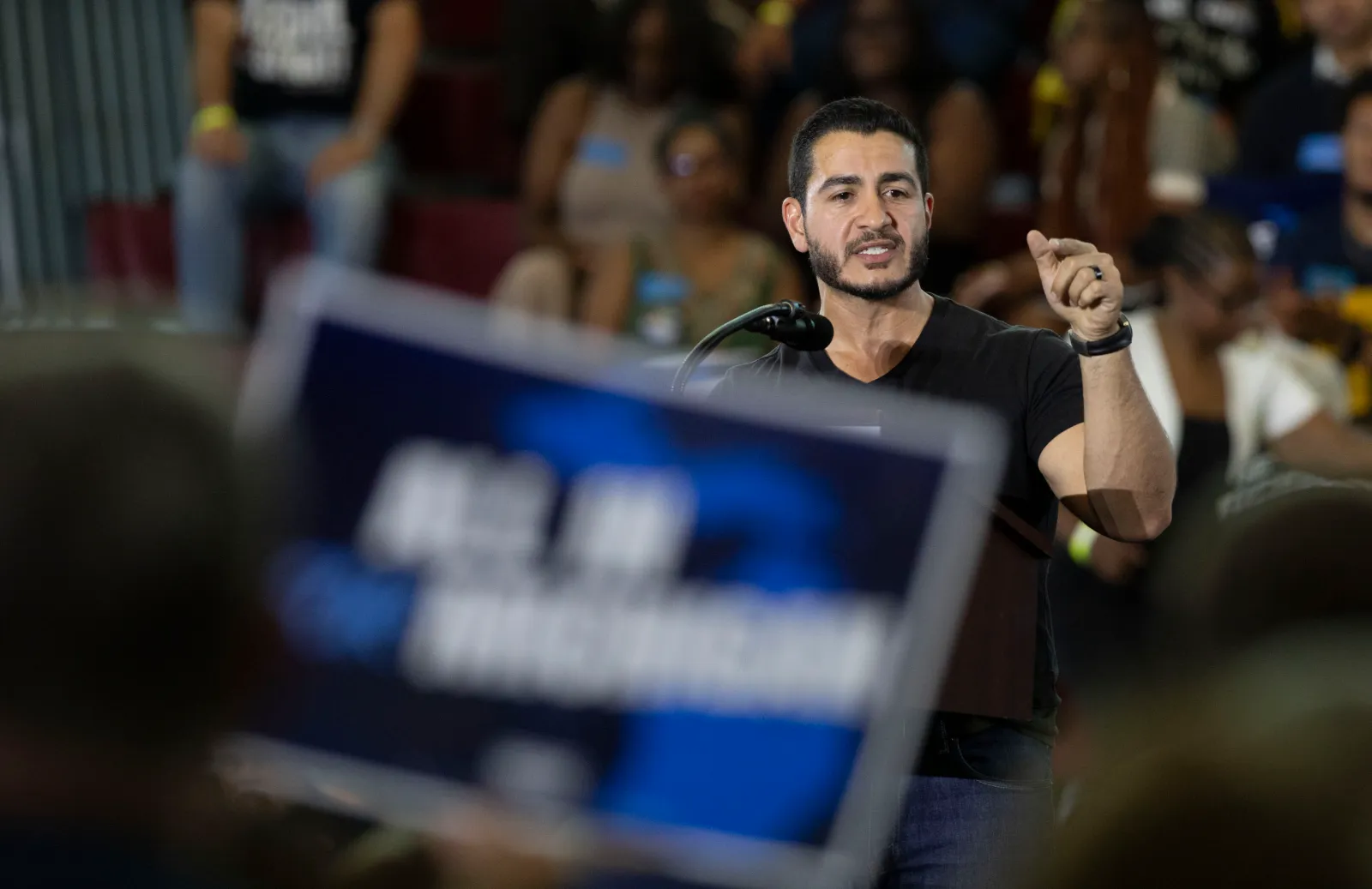 Democratic candidate for U.S. Senate Abdul El-Sayed speaks during a Michigan Unity Rally for Democrats on August 7 in Detroit. (Photo by Bill Pugliano/Getty Images)