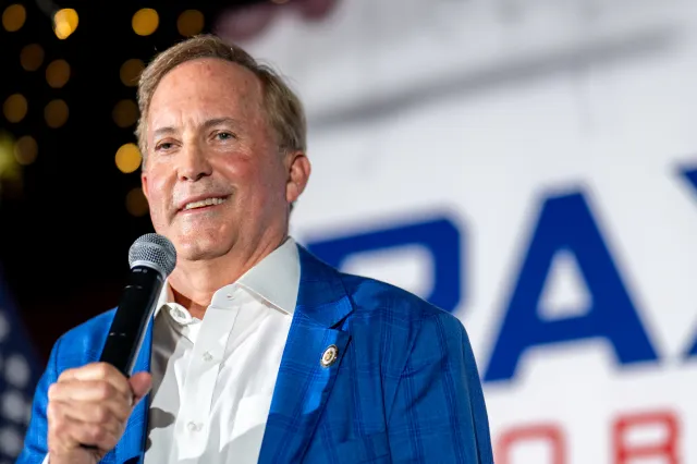 Texas Attorney General Ken Paxton speaks during a campaign event on August 4, 2026 in Allen, Texas.