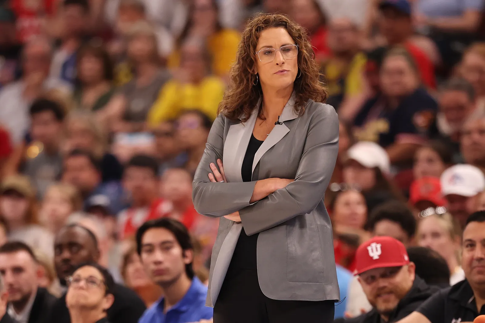Fever coach Stephanie White looks on at game against Chicago Sky