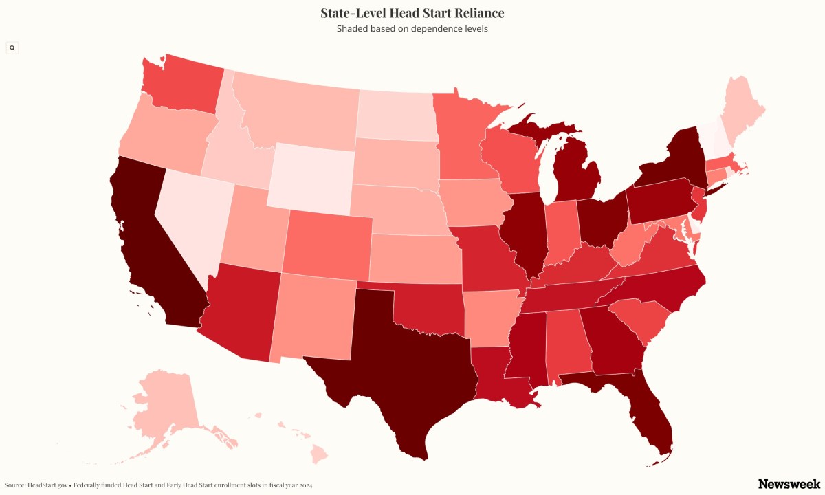 Map Shows States Most Dependent on Head Start Amid Trump Overhaul