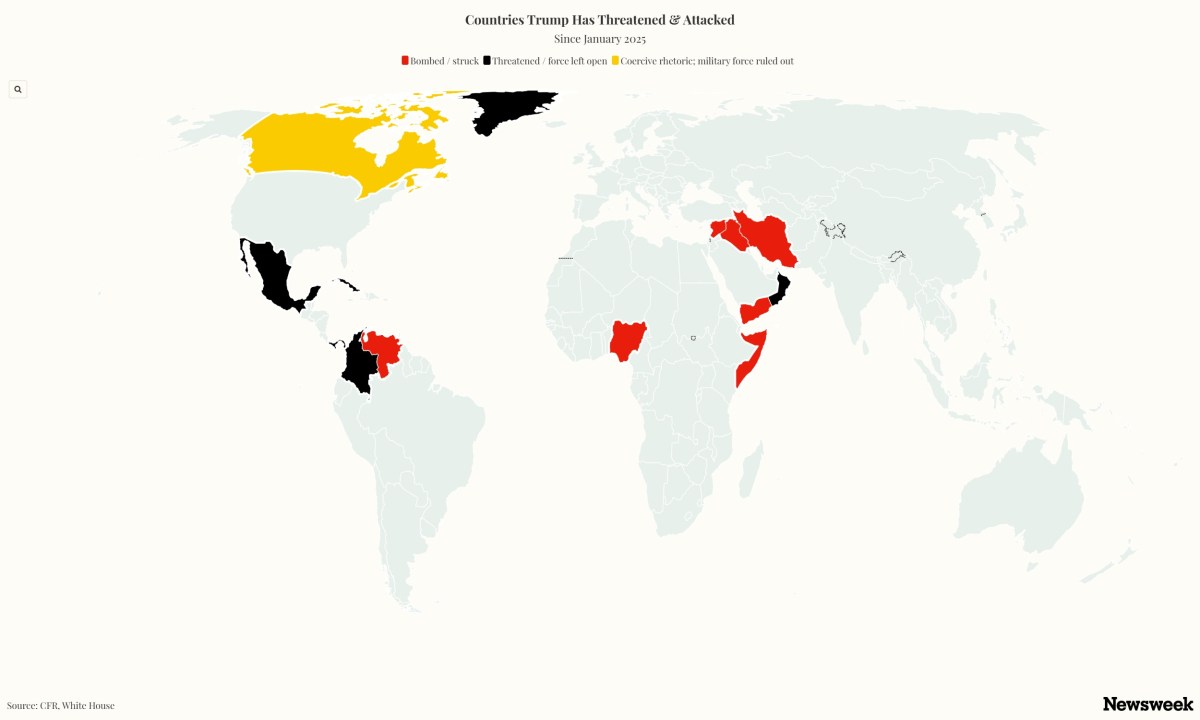 Map Shows Countries Donald Trump Has Bombed as Oman Faces US Threat