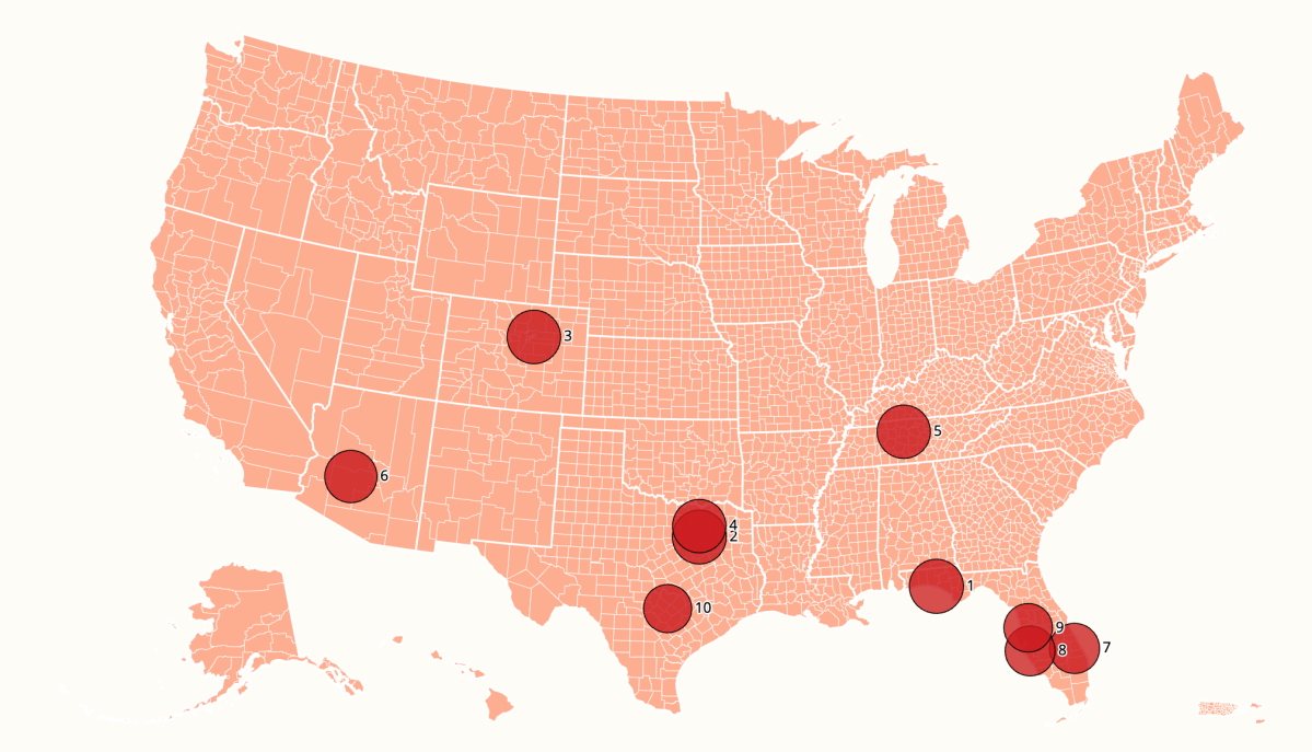 Map Shows America’s Most Popular ZIP Codes for Movers in 2026