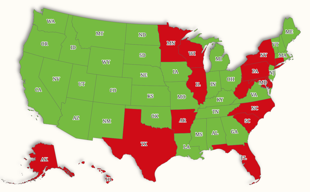 Map of 34 States Who Have Ended 'Orphan Tax' on Social Security