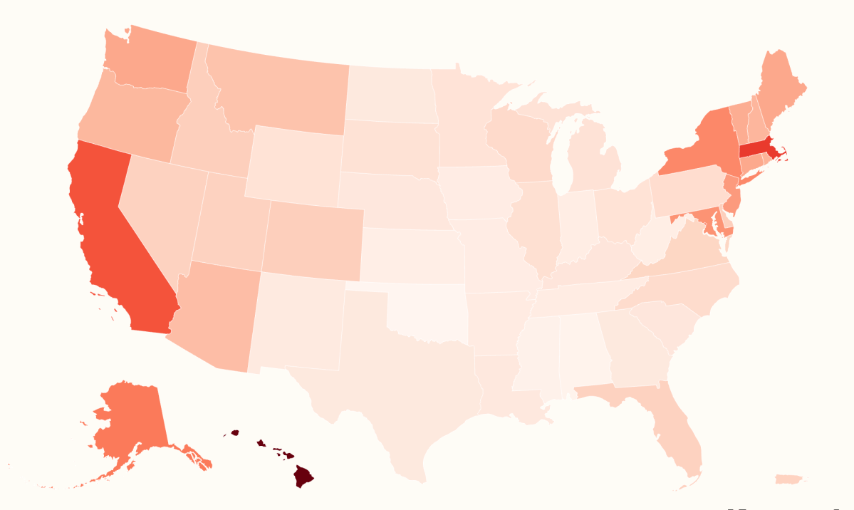 Map Shows How Cost of Living Compares in Every State Map Shows How Cost of Living Compares in Every State
