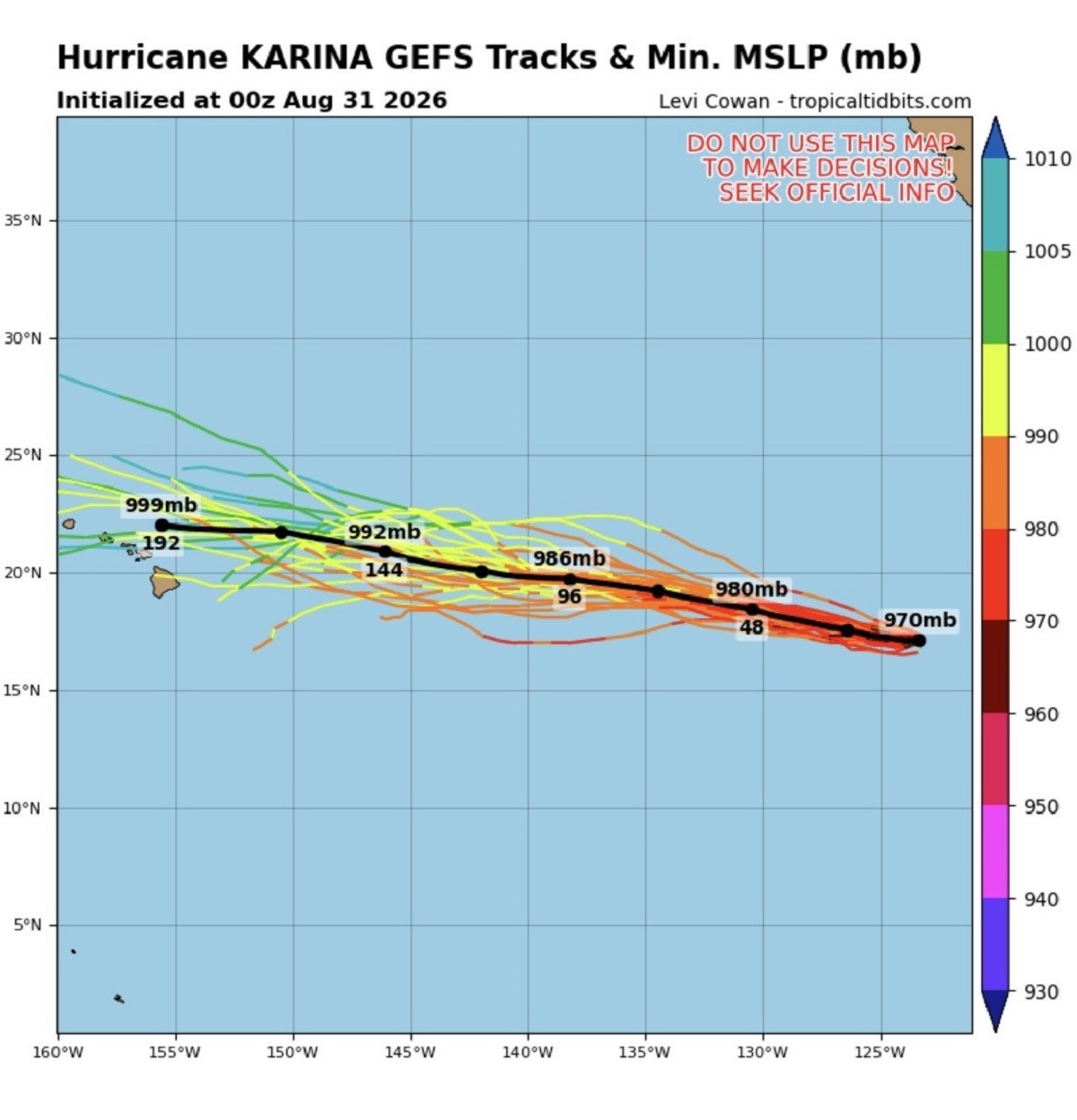 Hurricane Karina Spaghetti Models As California Faces Life-Threatening Waves