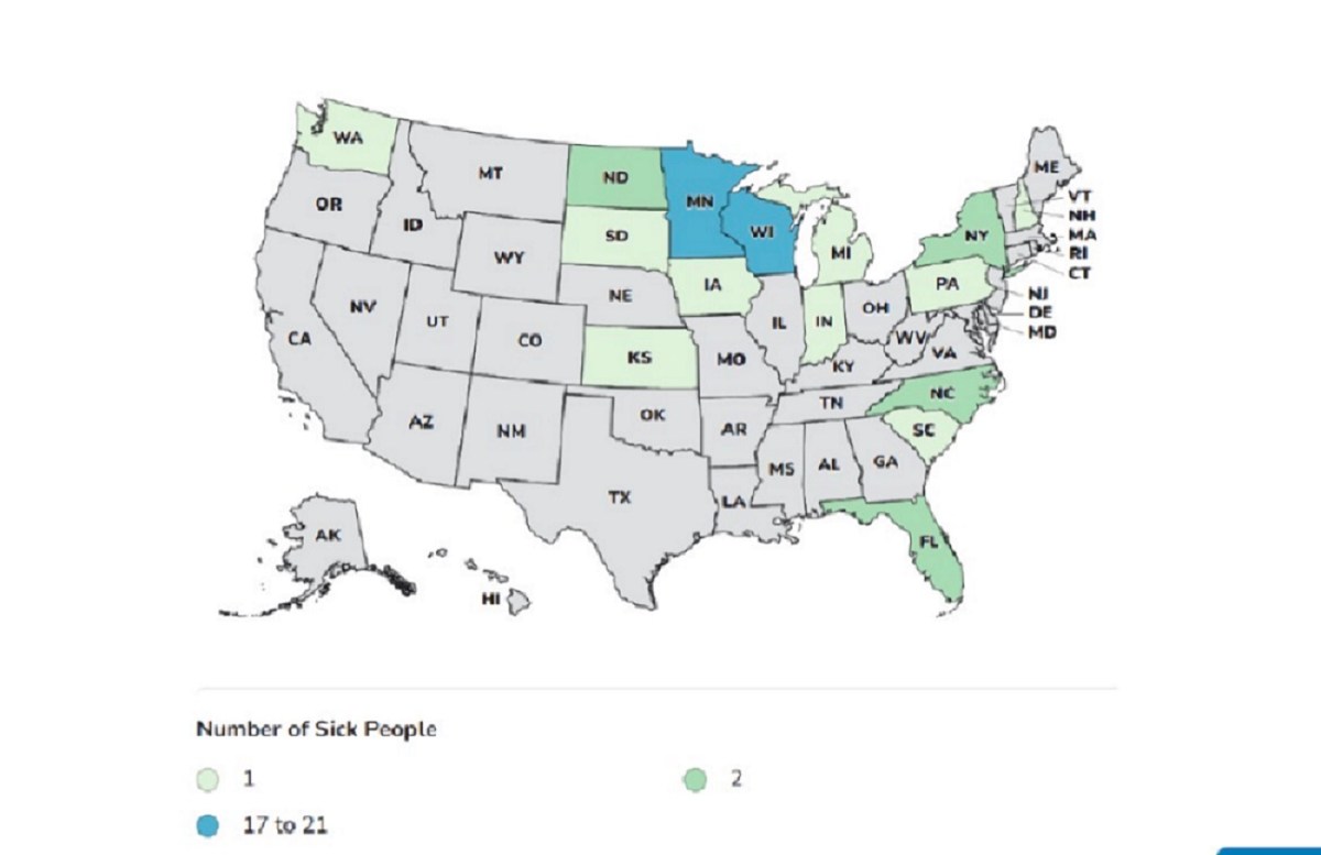Map: Sprouts Recalled After Rare Double-Outbreak Hits 15 States