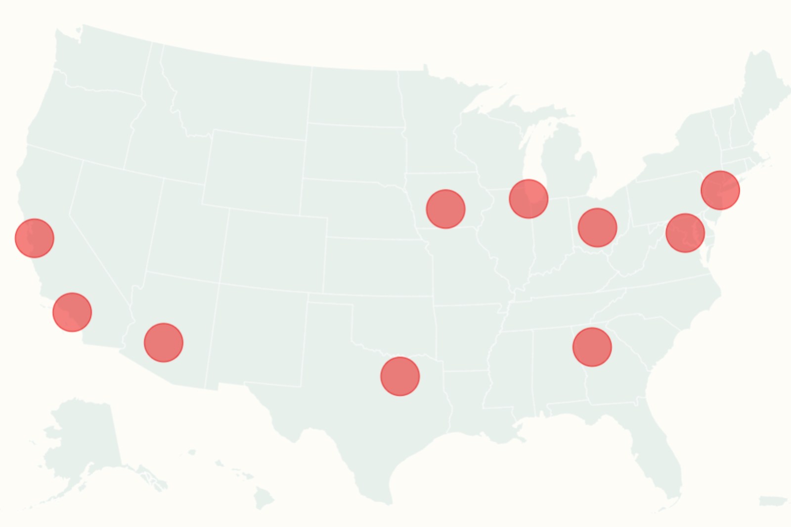 newsweek.com - Joe Edwards - Map shows built-up areas with most data centers