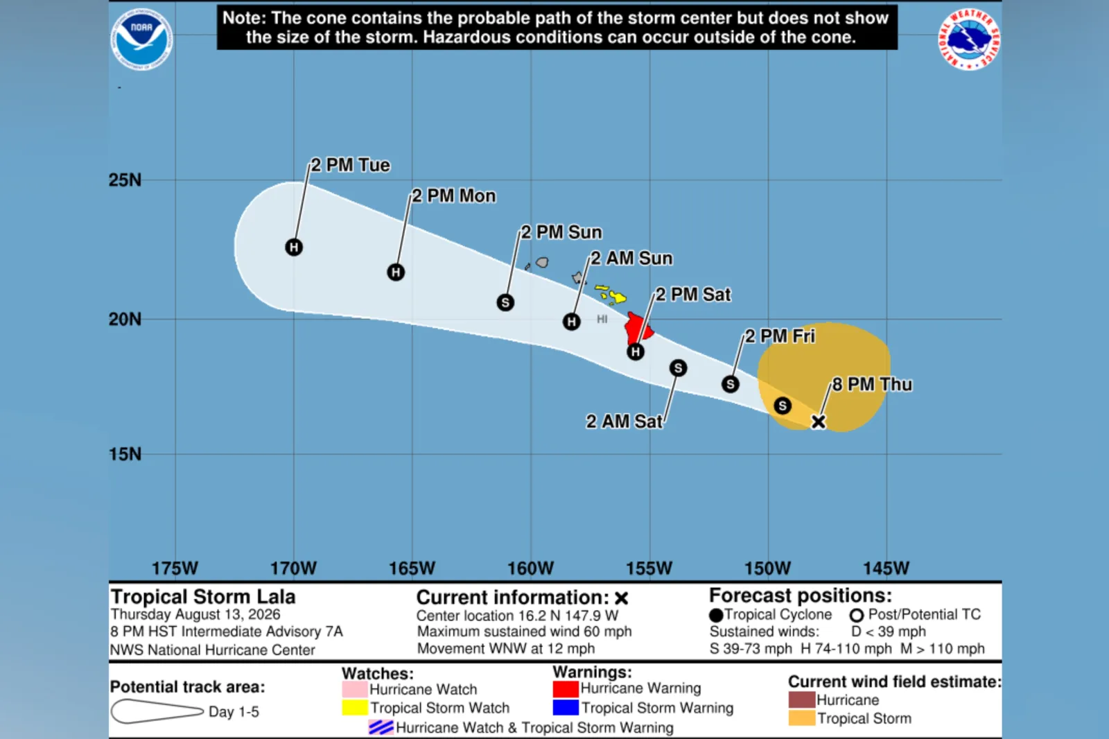 Image for article: Tropical Storm Lala Models Show Potential Paths to Hawaii