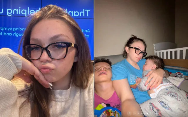 Aida Burkins and her two young kids.