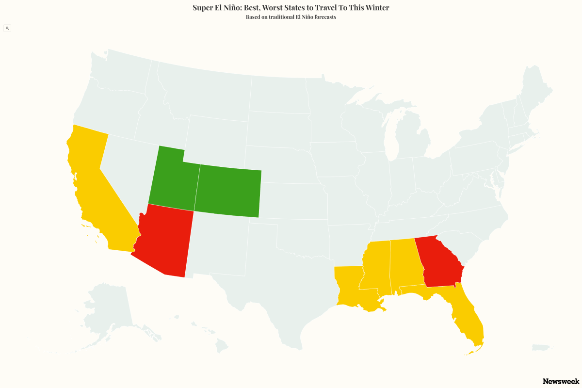 Super El Niño: Best and Worst US States To Travel to This Winter
