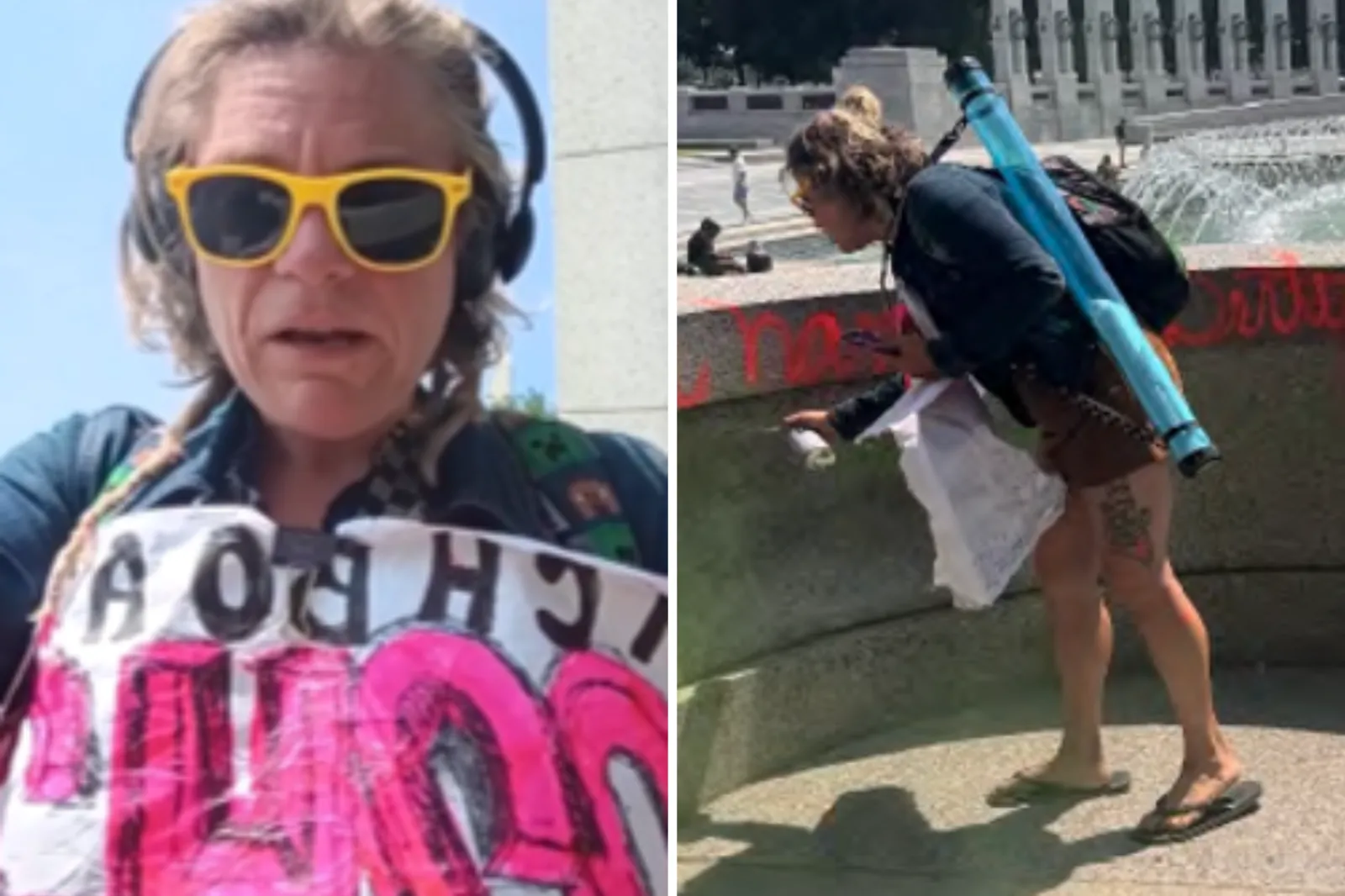 Image for article: Melissa L. Farris Charged in WW II Memorial Vandalism After Trump Weighs In
