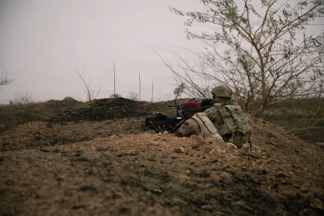 U.S. Army soldiers provide perimeter security at Operating Location Bauchi, Nigeria, April 6, 2026.