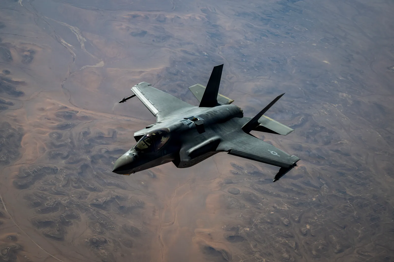 A U.S. Air Force F-35A Lightning II aircraft flies in the U.S. Central Command area of responsibility on September 10, 2026.