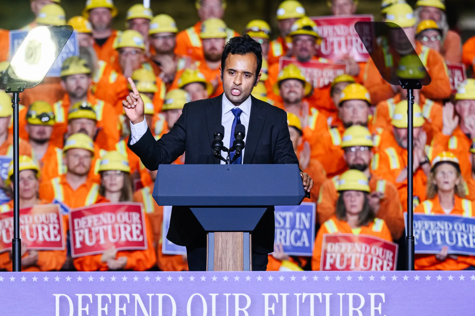 Ohio Republican gubernatorial candidate Vivek Ramaswamy speaks in Middletown, Ohio, on August 21, 2026.