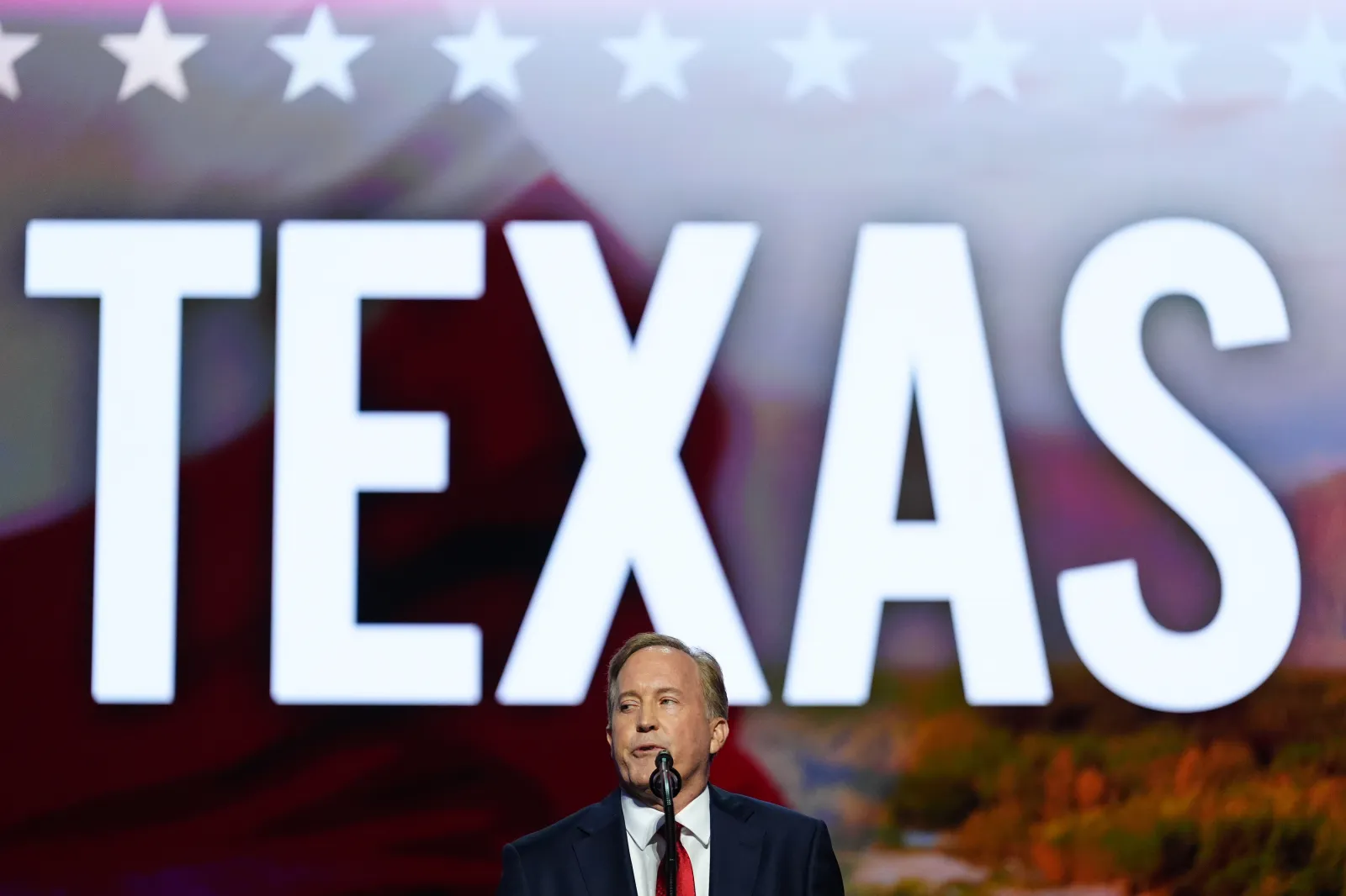 Republican U.S. Senate candidate Texas Attorney General Ken Paxton speaks at the Republican convention on September 9 in Dallas. (AP Photo/Julia Demaree Nikhins