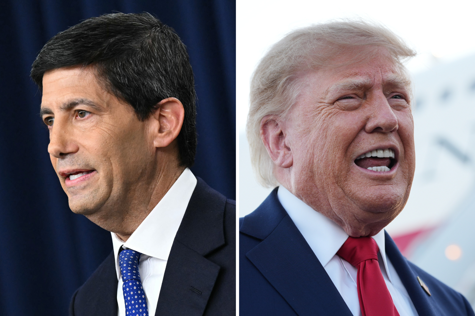 L: Federal Reserve Chair Kevin Warsh speaks in Washington. D.C., on September 16, 2026. R: President Donald Trump in Charlotte, North Carolina, on September 16.