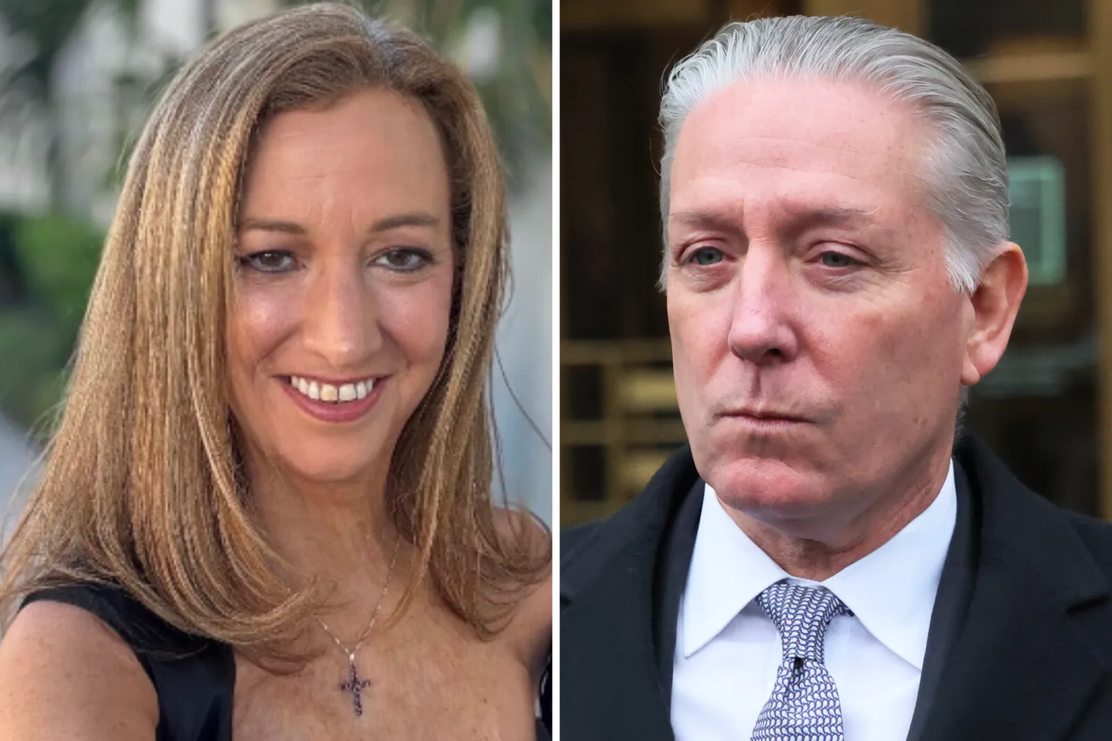 A photo shows Allison Guerriero, left. Right: Charles McGonigal, the former head of counterintelligence for the FBI’s New York office, on February 09, 2023 in New York City.