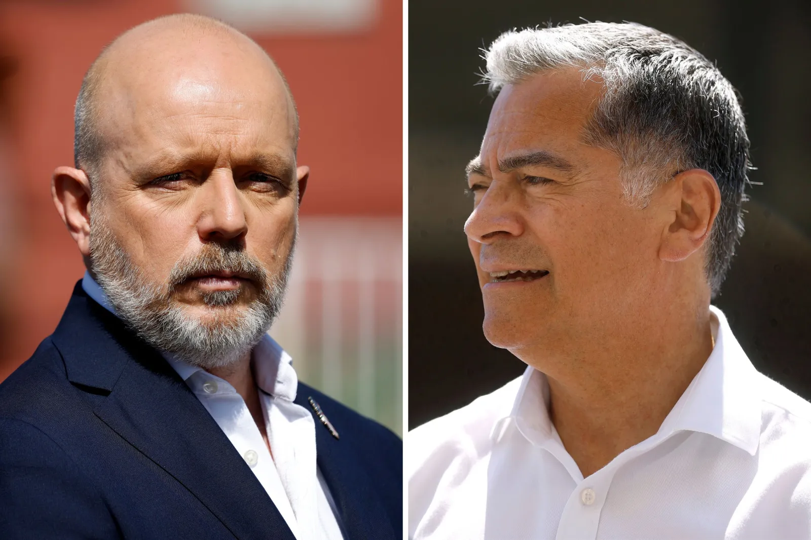 Republican Steve Hilton (L) faces an uphill battle against Democrat Xavier Becerra (R) in California's gubernatorial race.