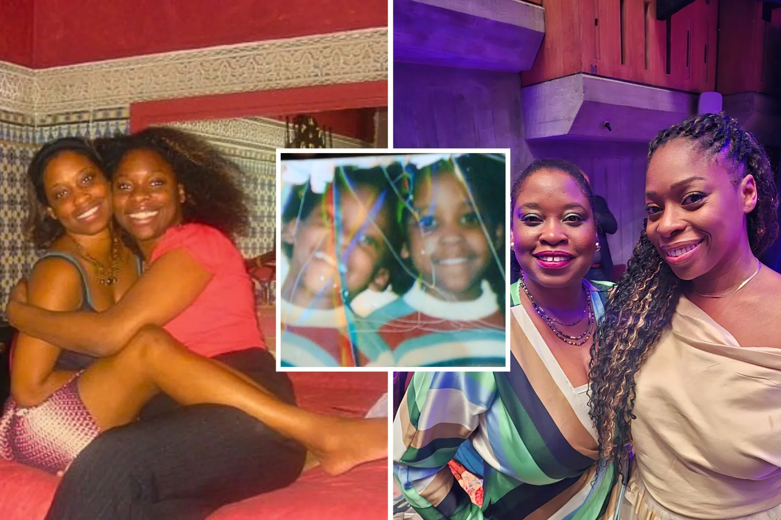 From left: Michelle and Lavinia Osbourne in their younger years; inset, as children; and in recent years.