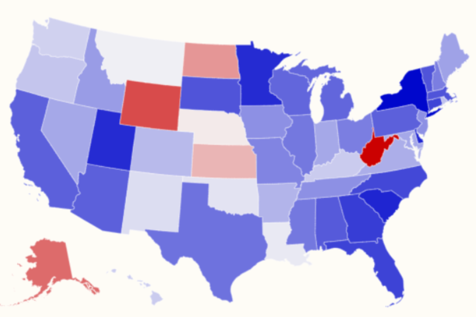 newsweek.com - Hugh Cameron - Map shows which state economies are growing and shrinking ahead of midterms