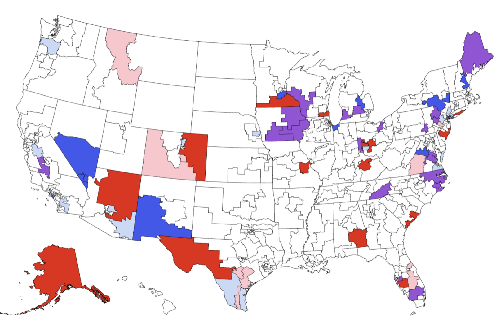 newsweek.com - Andrew Stanton - Map Shows House Districts Most Likely to Flip as Fox News Shifts 15 Races
