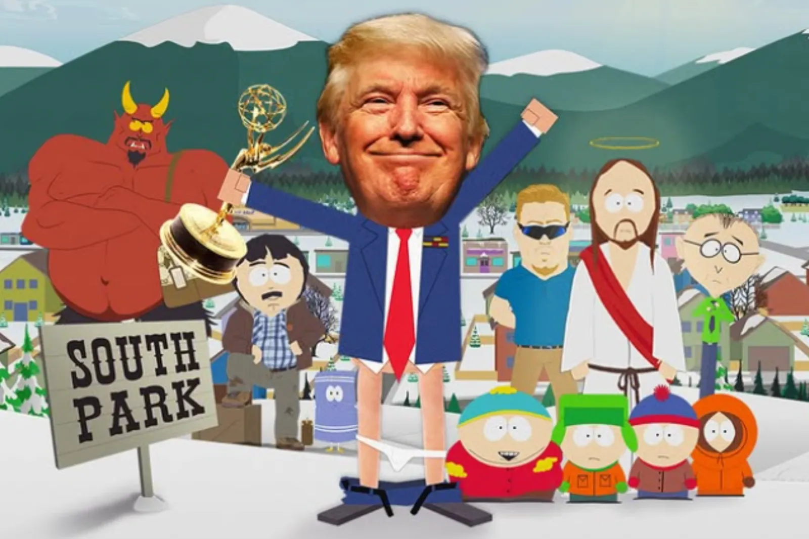 An image South Park shared on social media following its Emmy win on September 6 depicts President Donald Trump in the show's animation style.