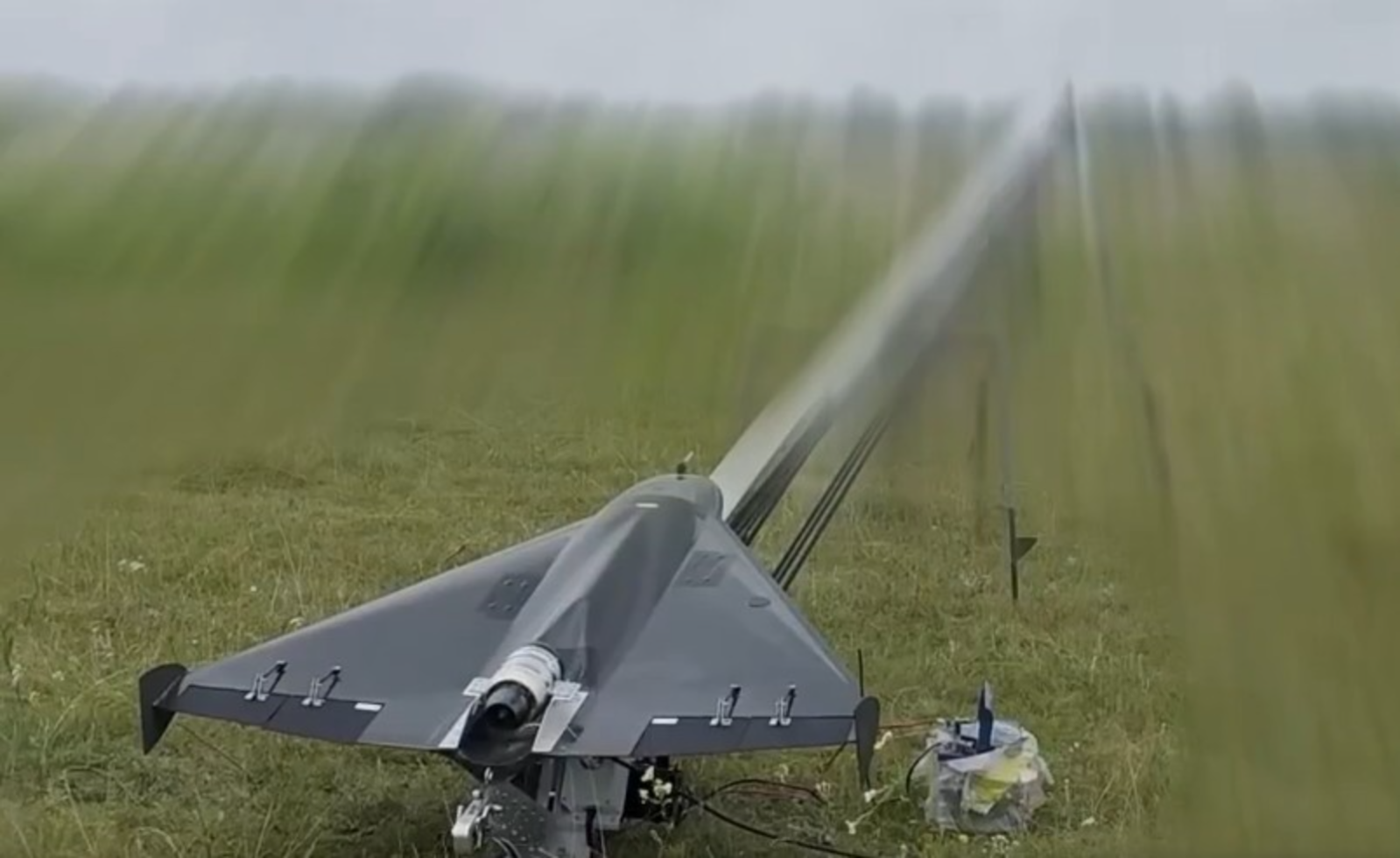 Screengrab from Ukraine’s military shows a new interceptor drone unveiled by Kyiv.