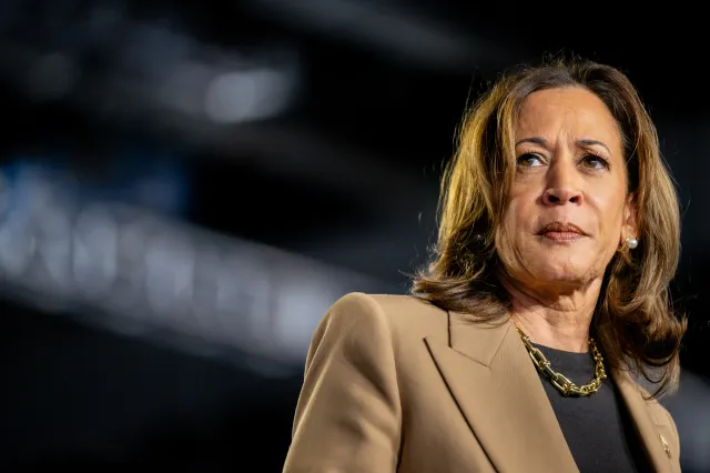Former Vice President Kamala Harris speaks in Chandler, Arizona, on October 10, 2024.