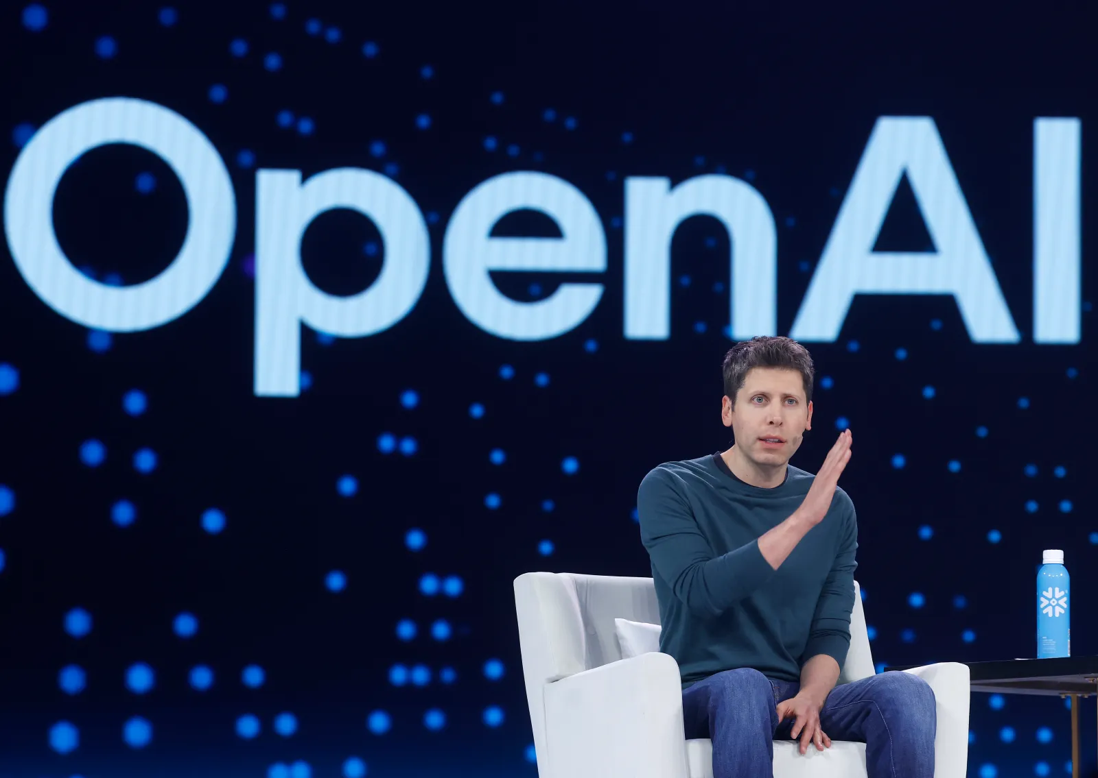 Open AI CEO Sam Altman speaking during Snowflake Summit 2025 at Moscone Center on June 02, 2025 in San Francisco, California. (Photo by Justin Sullivan/Getty Images)