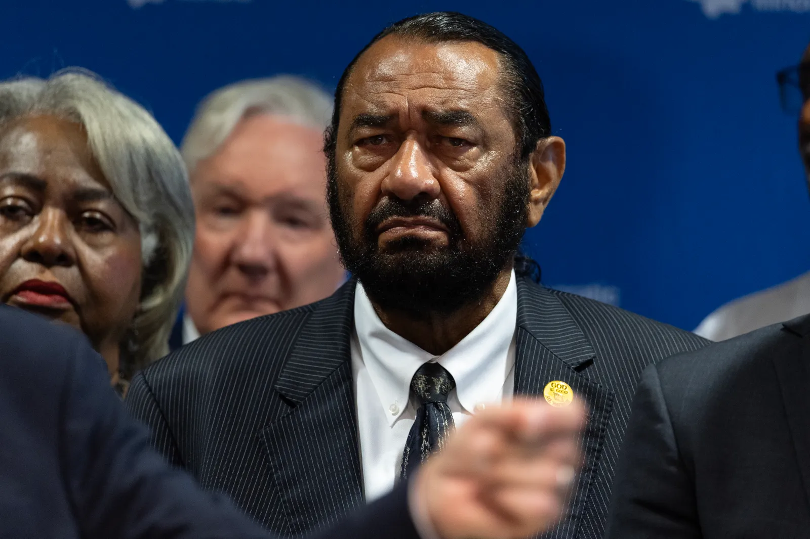Representative Al Green attends a news conference with Texas House Democrats at the International Union of Painters and Allied Trades union hall on August 5, 20