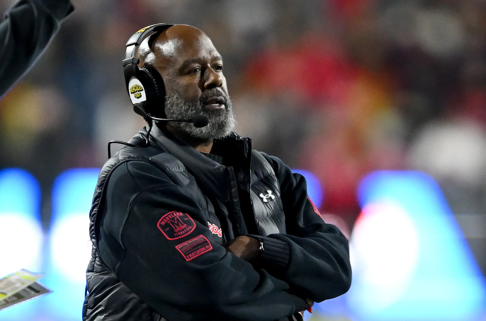 Head coach Mike Locksley of the Maryland Terrapins