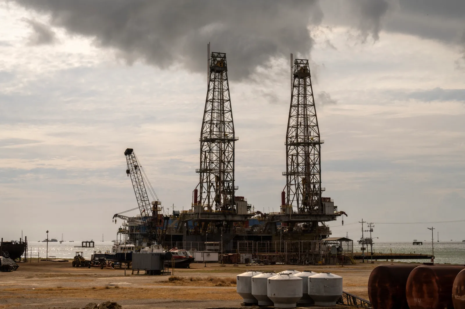 Oil rigs in Cabimas, south of Lake Maracaibo, Zulia State, Venezuela, on January 31, 2026. (Photo by Maryorin Mendez/AFP via Getty Images)