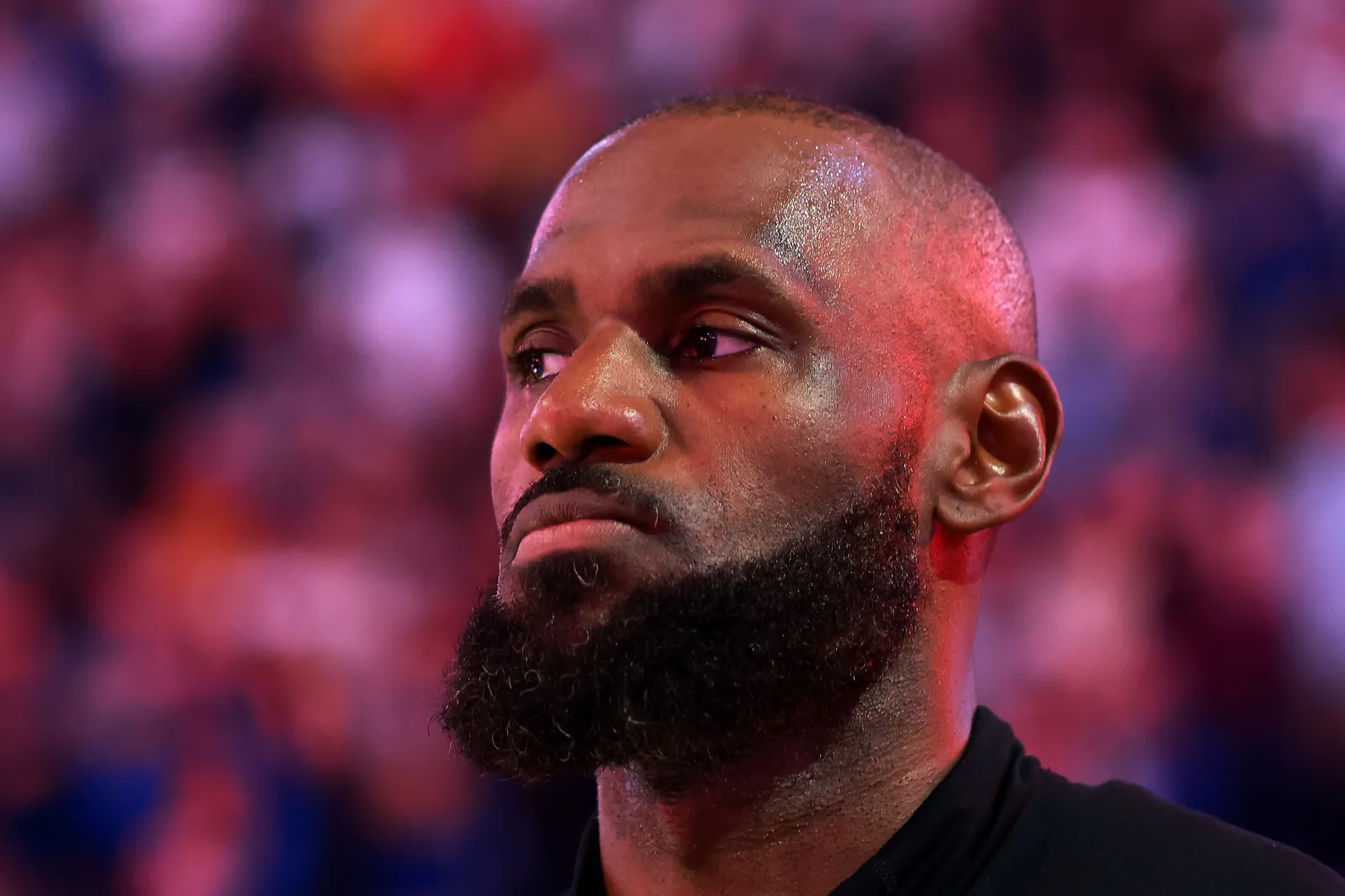 LeBron James during Lakers game against Golden State Warriors
