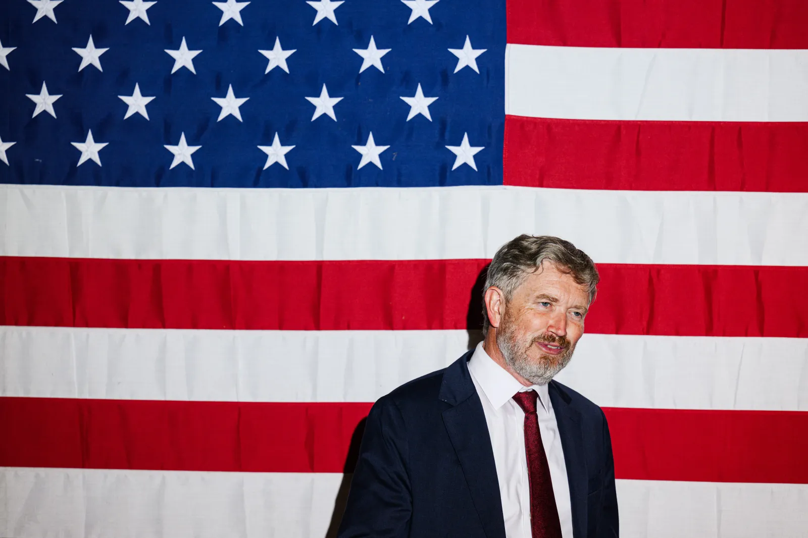 HEBRON, KENTUCKY – MAY 19: Rep. Thomas Massie speaks with supporters after his concession speech on May 19, 2026 in Hebron, Kentucky. Massie, who has served Ken