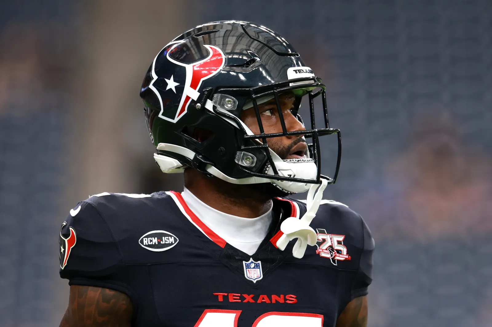Houston Texans receiver Nico Collins plays against Las Vegas Raiders
