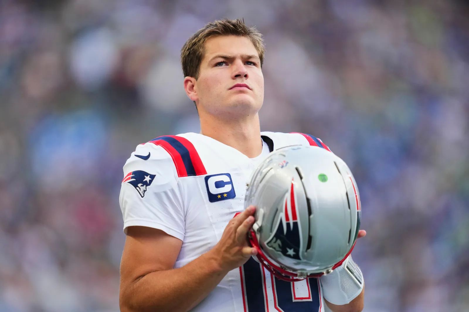 New England Patriots quarterback Drake Maye