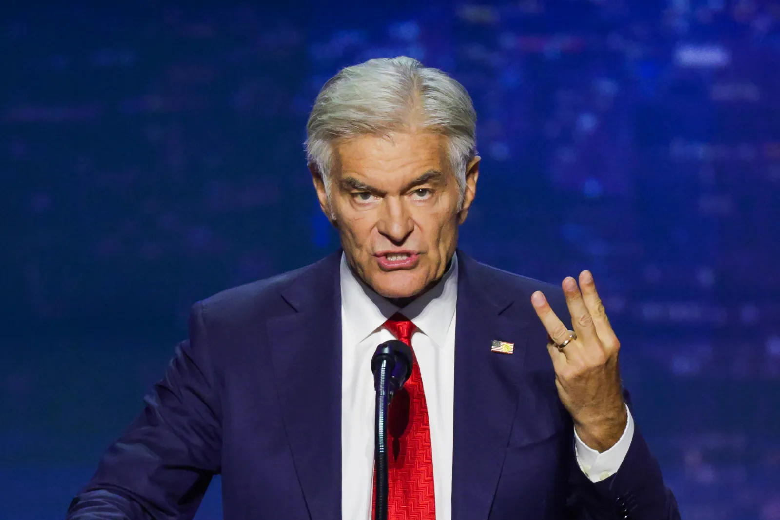 Administrator for the Centers for Medicare & Medicaid Services Dr. Mehmet Oz speaks on stage on the first day of the 2026 Republican National Convention at the 